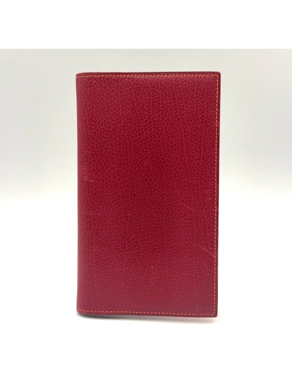 Hermes Adage Agenda Cover Globe Trotter Leather Orange Red Silver